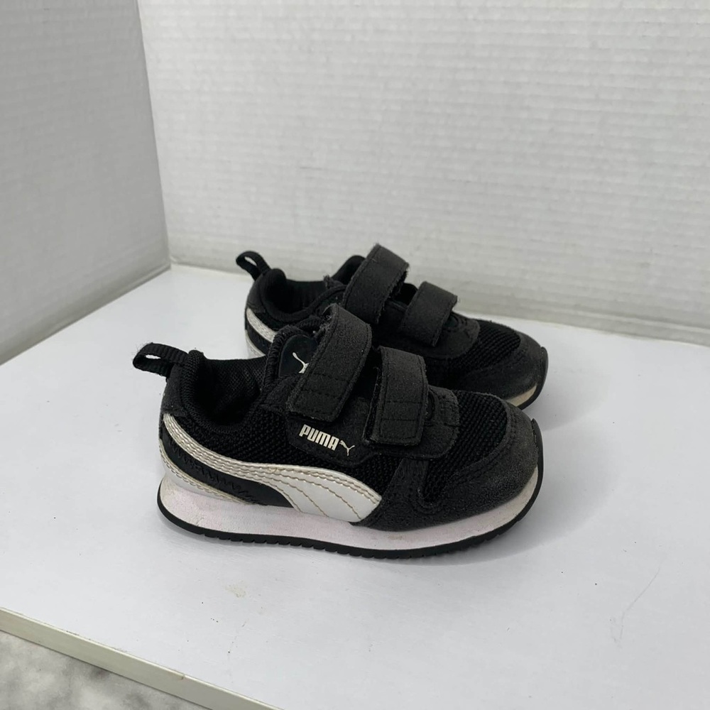 Puma R78 V Inf Toddler Sneakers Black White Size 6C